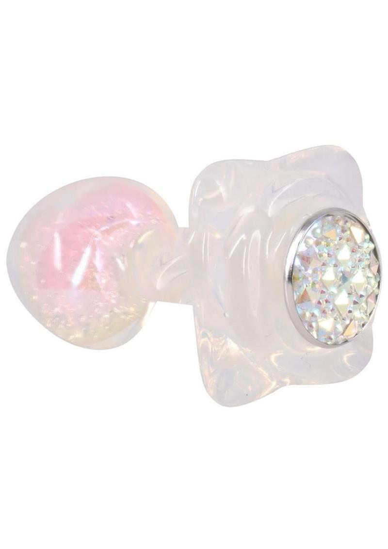 Booty Bling Jeweled Wearable Translucent Silicone Anal Plug - Small - Clear - Image 3