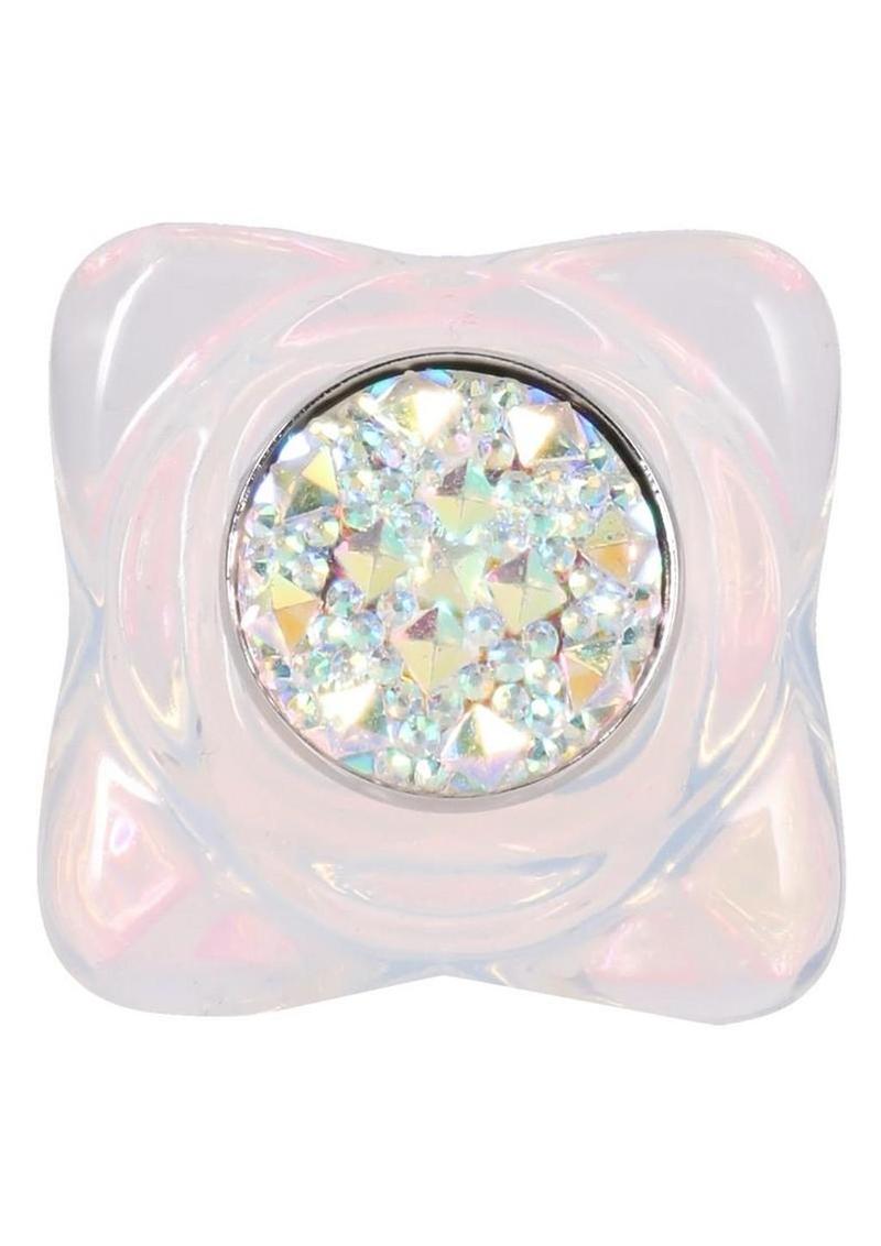 Booty Bling Jeweled Wearable Translucent Silicone Anal Plug - Small - Clear - Image 4