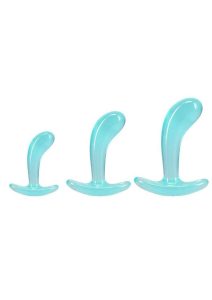 Crystal Jellies Curved Anal Trainer Set (3 Piece) - Teal