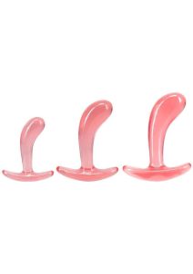 Crystal Jellies Curved Anal Trainer Set (3 Piece) - Pink