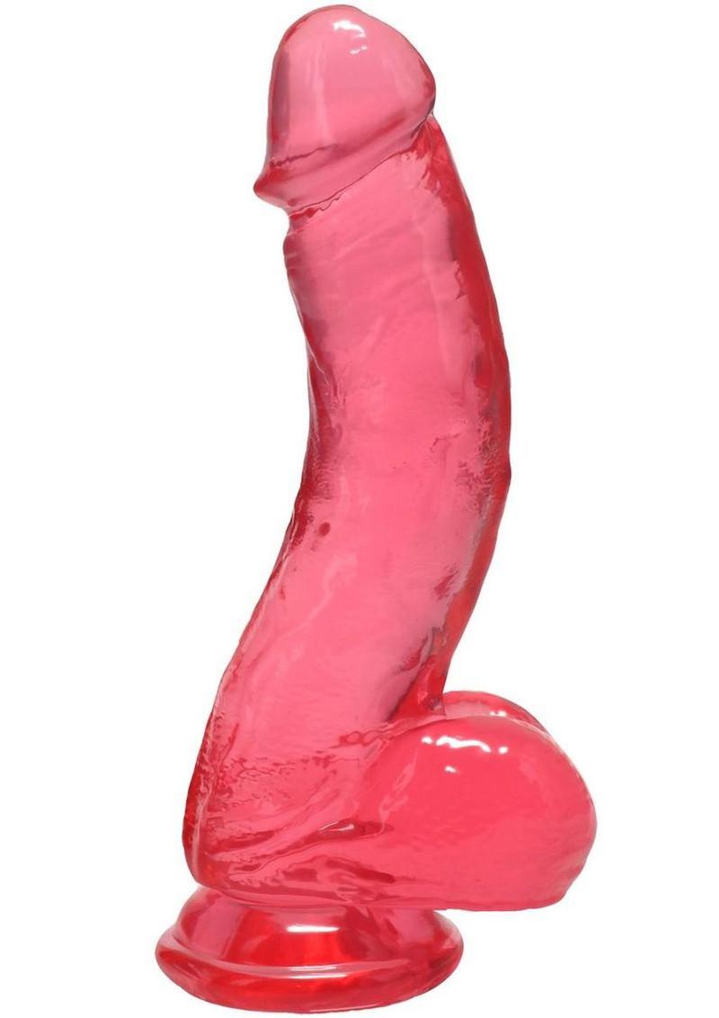 Crystal Jellies Curved Realistic Cock with Balls 7In - Pink