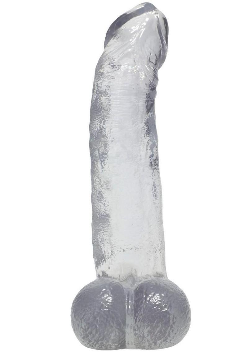 Crystal Jellies Curved Realistic Cock with Balls 8In - Clear - Image 3
