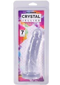 Crystal Jellies Realistic Cock 7In - Clear
