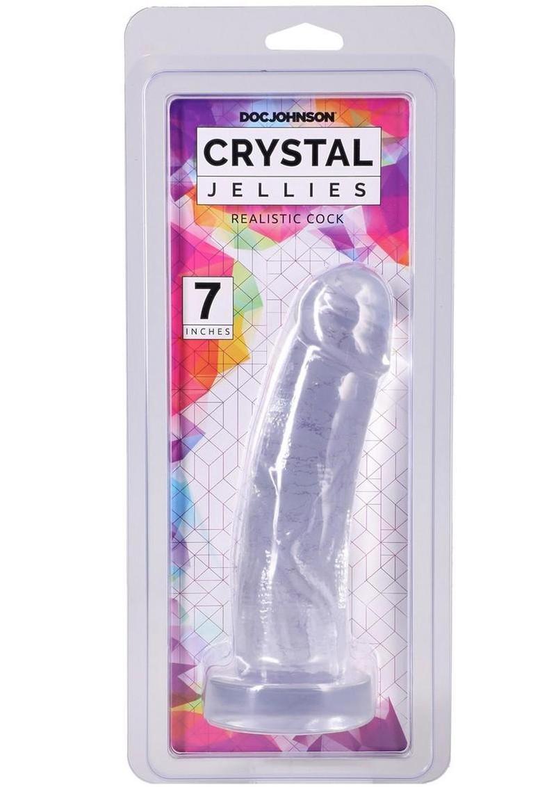 Crystal Jellies Realistic Cock 7In - Clear