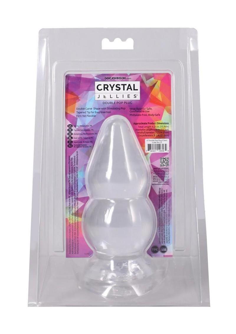Crystal Jellies Double Pop Plug 6In - Clear - Image 4