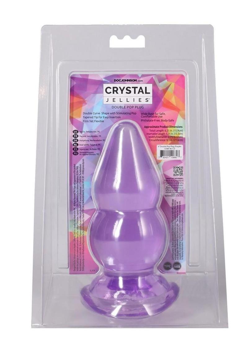 Crystal Jellies Double Pop Plug 6In - Purple - Image 4