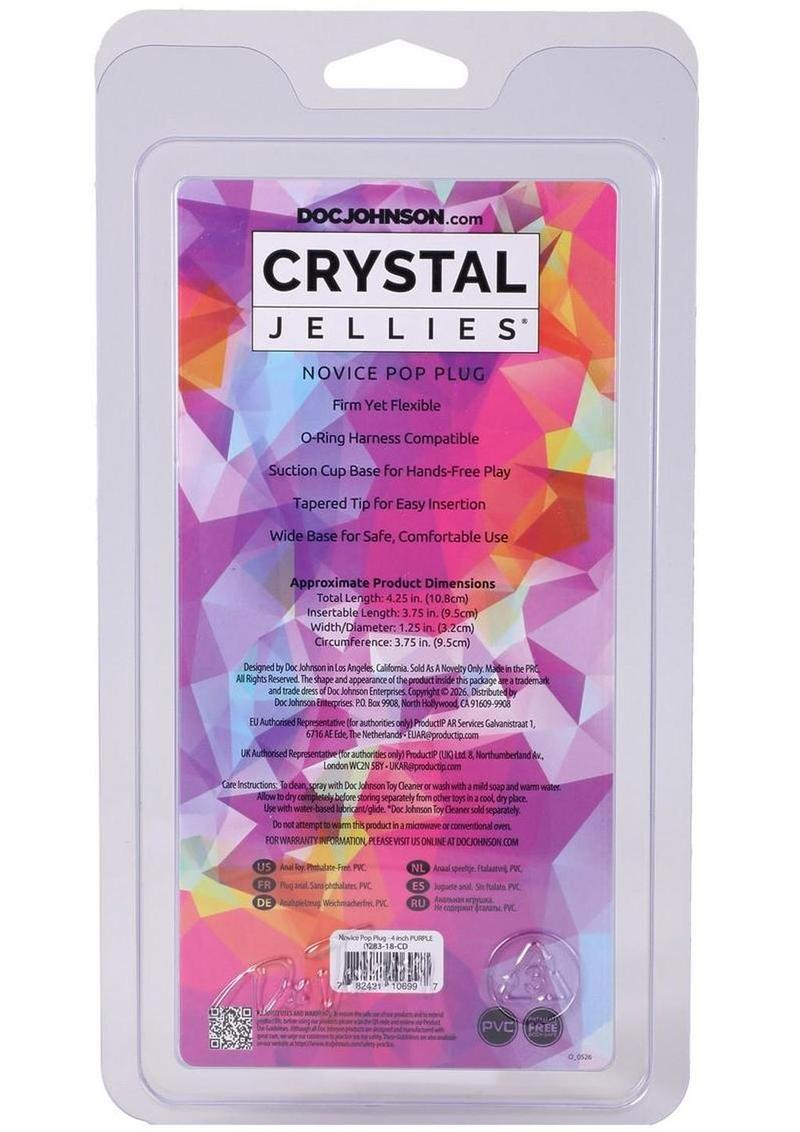 Crystal Jellies Novice Pop Plug 4In - Purple - Image 4