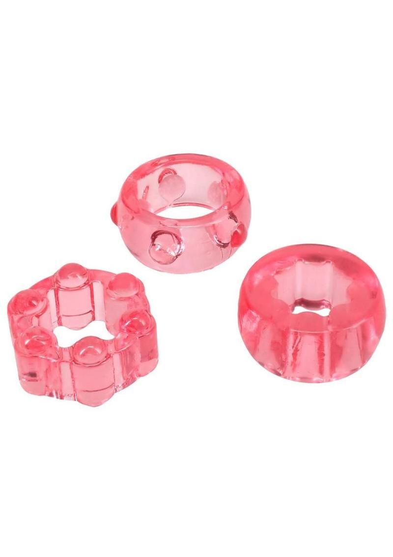 Crystal Jellies Performance Ring Set (3 Piece) - Pink