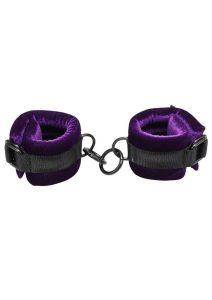Merci Velvet Wrist Cuffs - Purple/Black