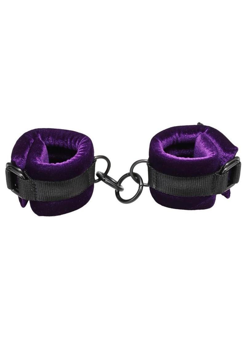Merci Velvet Wrist Cuffs - Purple/Black