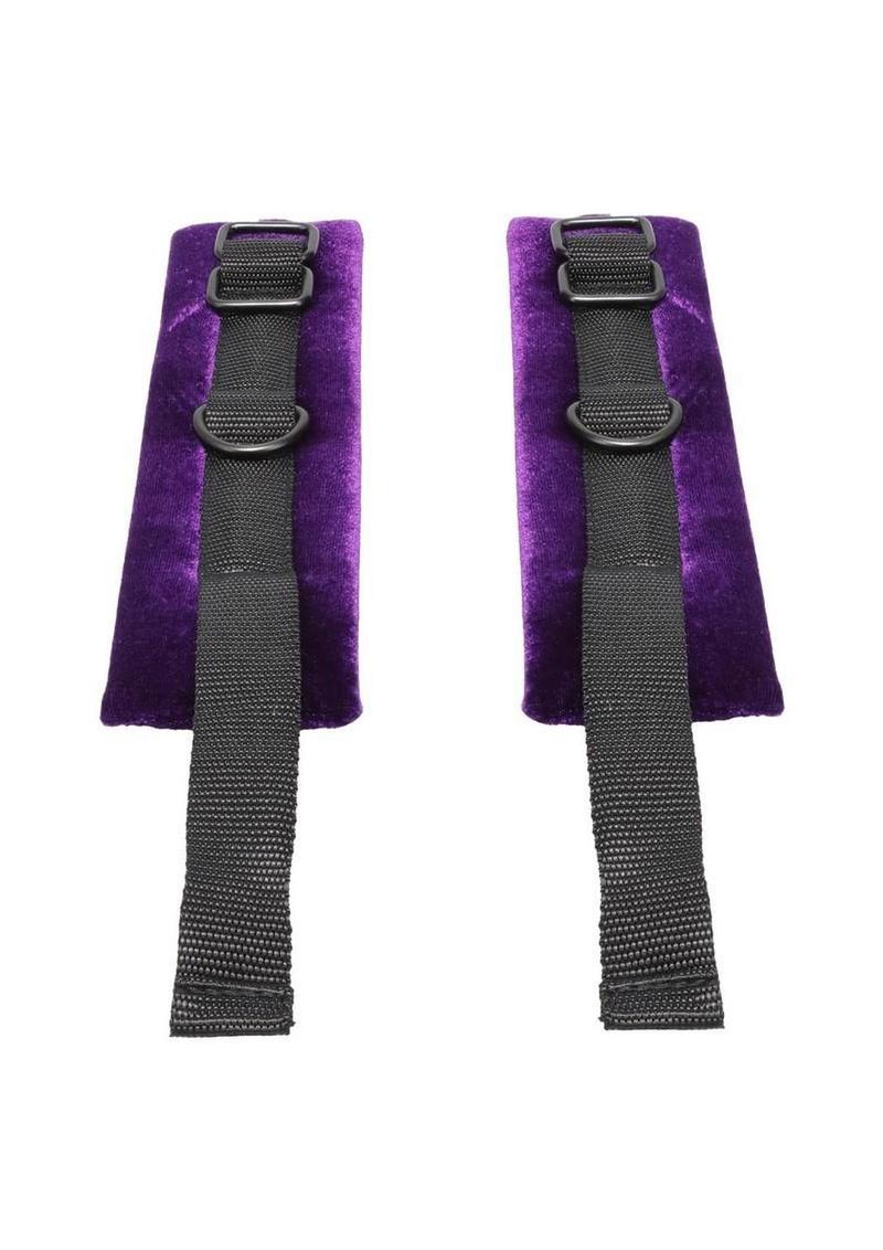 Merci Velvet Wrist Cuffs - Purple/Black - Image 3