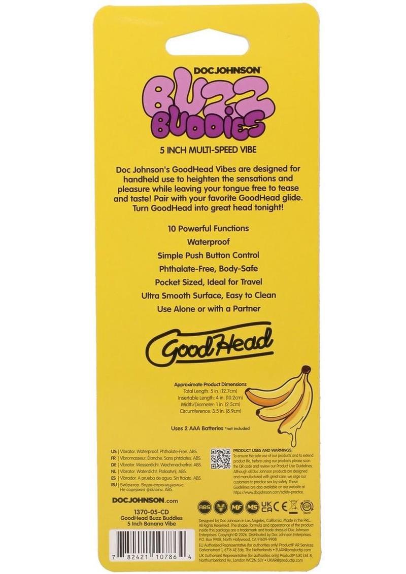 GoodHead Buzz Buddies Banana 5in Vibe - Purple/Yellow - Image 4