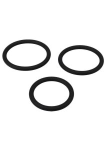 TitanMen Slim Silicone Cock Ring Set (3 Piece) - Black