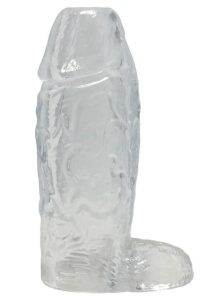 TitanMen Cock Sleeve with Ball Strap 6In - Clear
