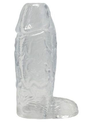 TitanMen Cock Sleeve with Ball Strap 6In - Clear