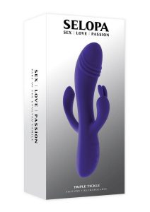 Selopa Triple Tickle Rechargeable Silicone Triple Stimulating Vibrator - Purple