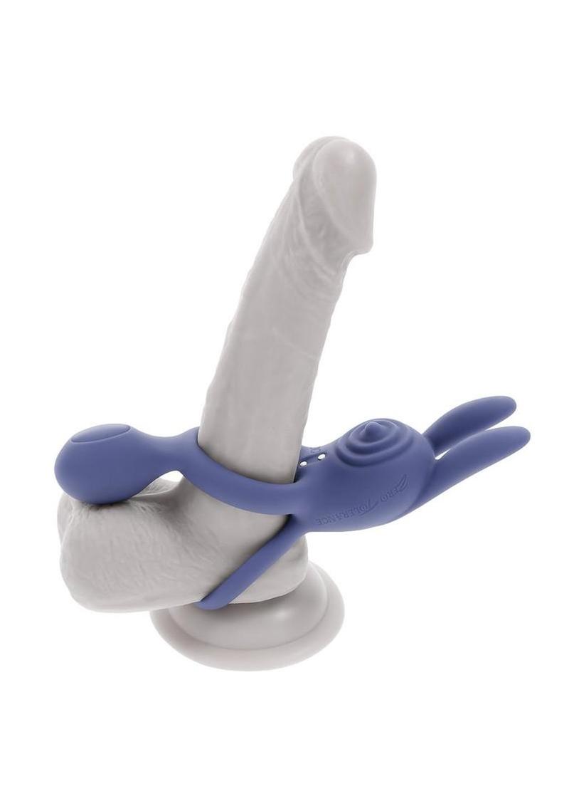 Zero Tolerance Naughty Bunny Rechargeable Silicone Vibrating Rabbit Cock Ring - Purple - Image 4