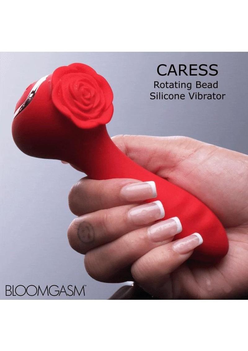 Bloomgasm Caress Rotating Bead Rechargeable Silicone Vibrator - Red - Image 3