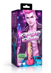 K Pop K.G. Glow in the Dark Silicone Dildo with Balls - Vanilla