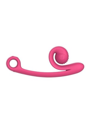 SVibe Snail CURVE Rechargeable Silicone Vibrator with Clitoral Stimulator - Pink