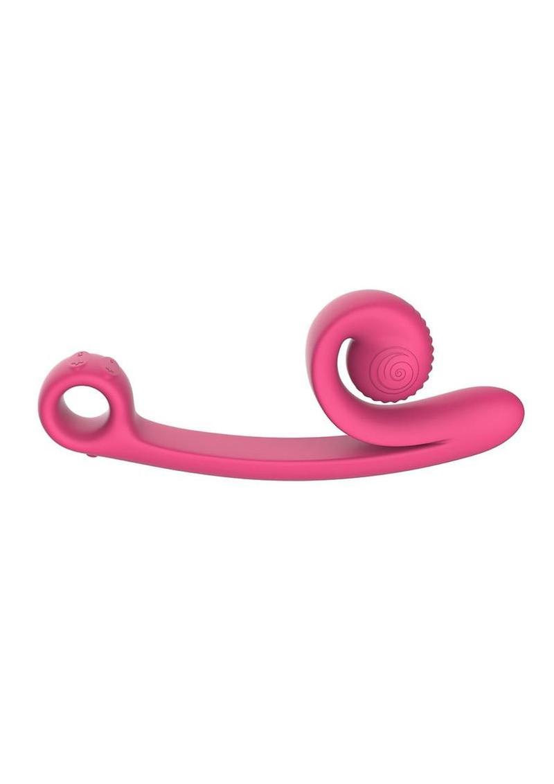 SVibe Snail CURVE Rechargeable Silicone Vibrator with Clitoral Stimulator - Pink - Image 4