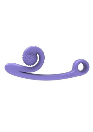 SVibe Snail CURVE Rechargeable Silicone Vibrator with Clitoral Stimulator - Periwinkle