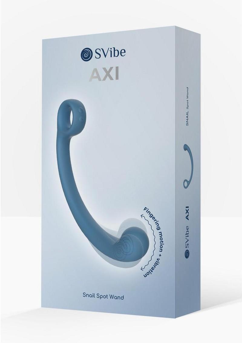 SVibe Snail AXI Rechargeable Silicone Custom Vibrating Spot Wand - Blue Lagoon