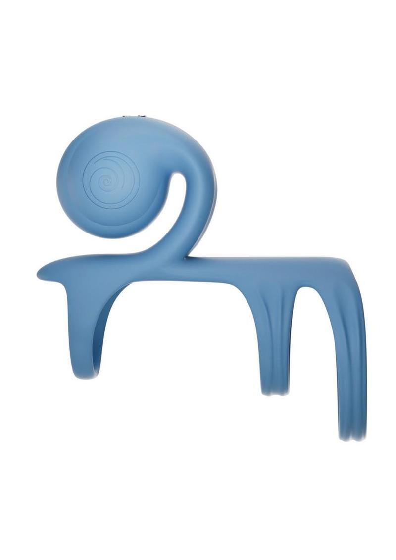 SVibe Snail JOVI Arc Rechargeable Silicone Couples Triple Ring with Remote - Blue Haze - Image 3