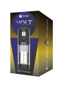 SVibe Ikon VOLT Rechargeable Custom Vibrating Heating Masturbator - Clear/Black