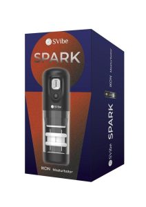 SVibe Ikon SPARK Rechargeable Thrusting Rotating Masturbator - Clear/Black