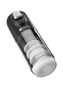 SVibe Ikon SPARK Rechargeable Thrusting Rotating Masturbator - Clear/Black
