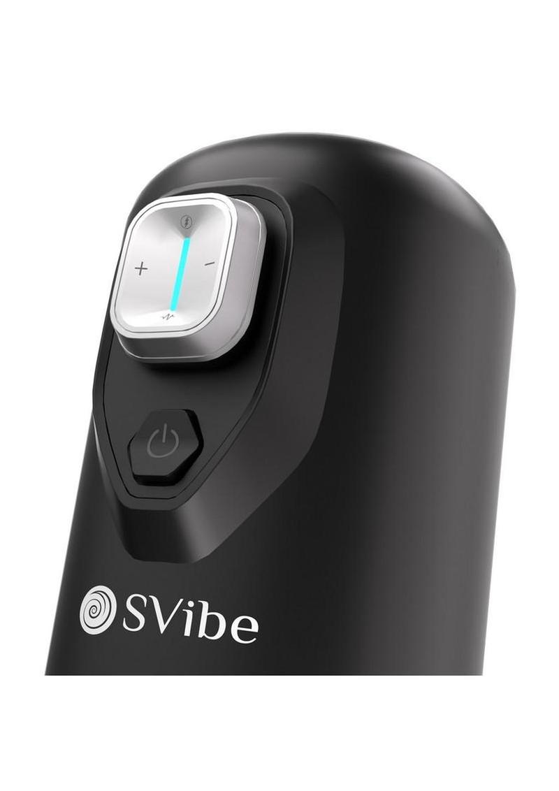 SVibe Ikon SPARK Rechargeable Thrusting Rotating Masturbator - Clear/Black - Image 4
