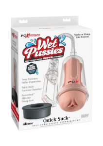 PDX Extreme Wet Pussies Self Lubricating Pump System Deep Suck - Vanilla/Clear