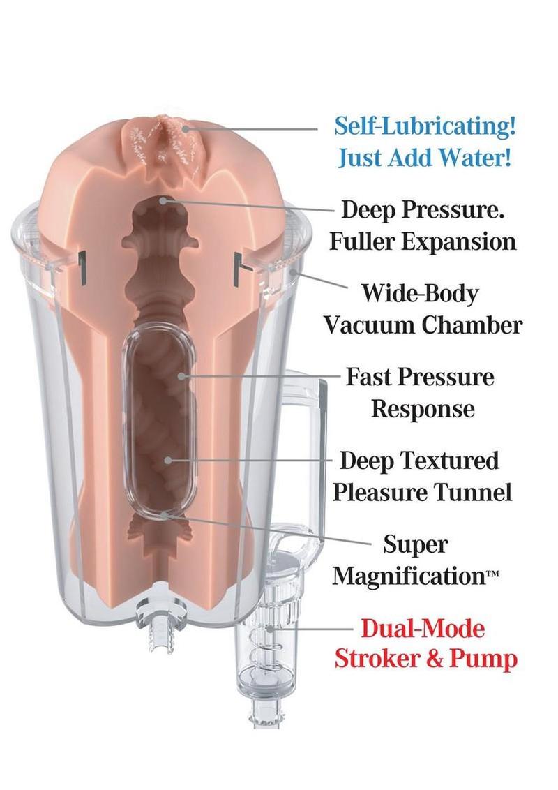 PDX Extreme Wet Pussies Self Lubricating Pump System Deep Suck - Vanilla/Clear - Image 4