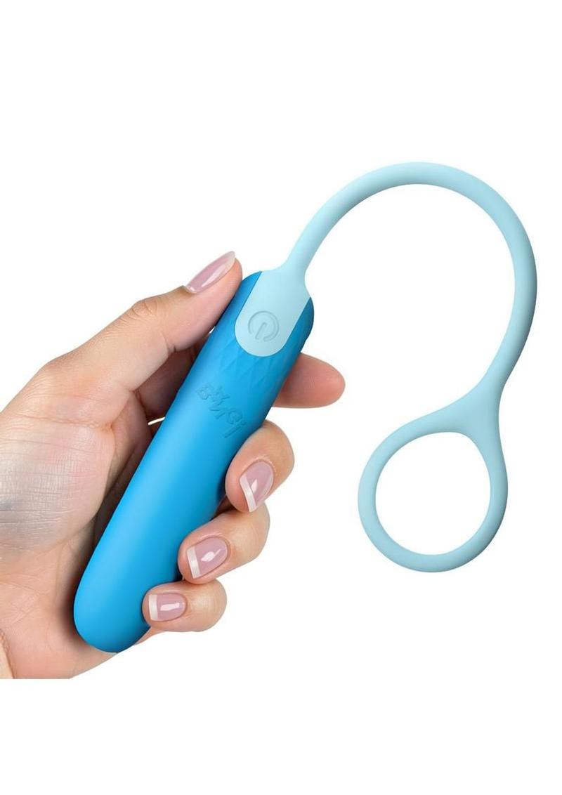 Bang Silicone Rechargeable Bullet with Retrieval Cord - Blue - Image 4