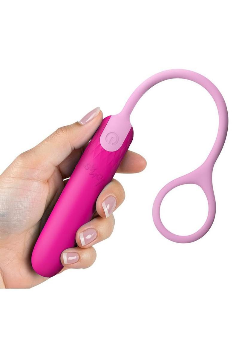 Bang Silicone Rechargeable Bullet with Retrieval Cord - Pink - Image 4