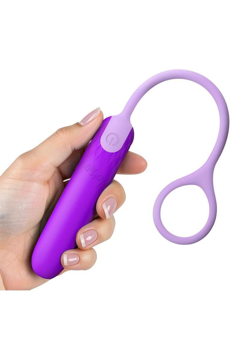 Bang Silicone Rechargeable Bullet with Retrieval Cord - Purple - Image 4