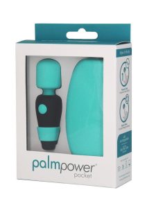 PalmPower Pocket Rechargeable Silicone Mini Wand Massager - Teal