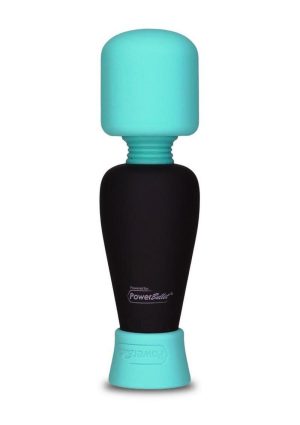 PalmPower Pocket Rechargeable Silicone Mini Wand Massager - Teal