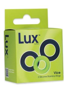 LUX Active Core Silicone Stamina Rings (3 Pack) - Navy/Green