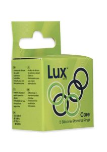 LUX Active Core Silicone Stamina Rings (5 Pack) - Navy/Green