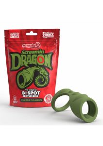 Screamin` Dragon Forest Dragon G-Spot Silicone Texture Cock Ring - Green