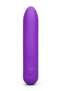 Together Tip Pointy Bullet Silicone Rechargeable Vibrator 4in - Purple