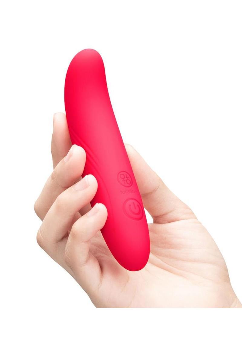 Together Silhouette Silicone Rechargeable G-Spot Vibrator 5in - Pink - Image 3