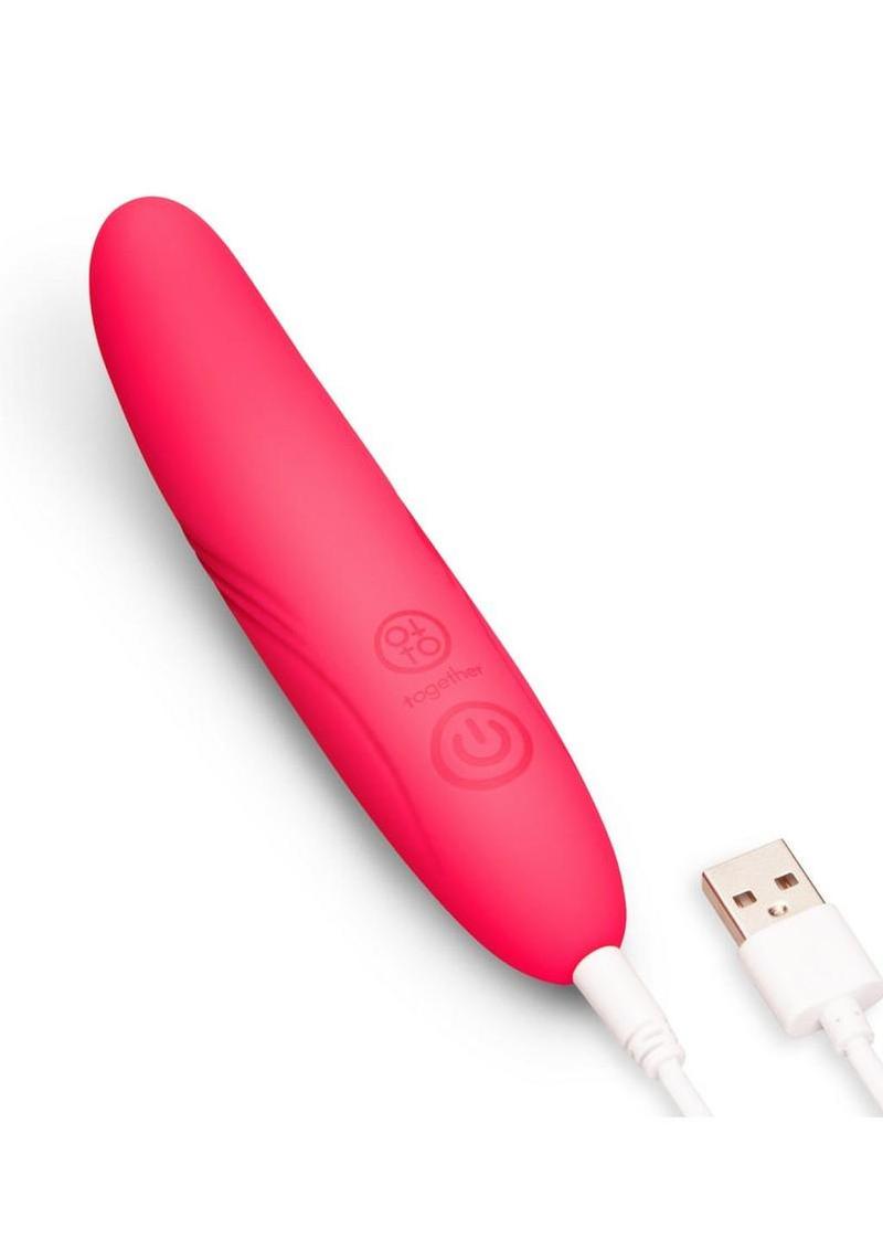 Together Silhouette Silicone Rechargeable G-Spot Vibrator 5in - Pink - Image 4
