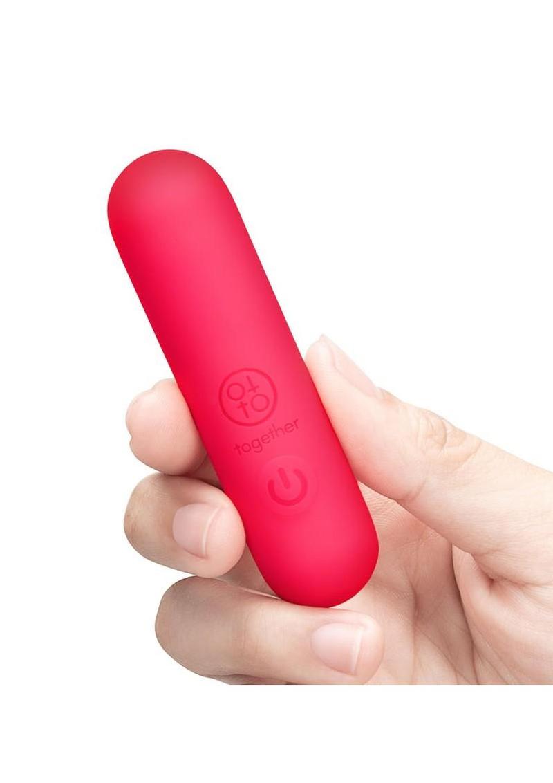 Together Spark Silicone Rechargeable Bullet Vibrator 3in - Pink - Image 4