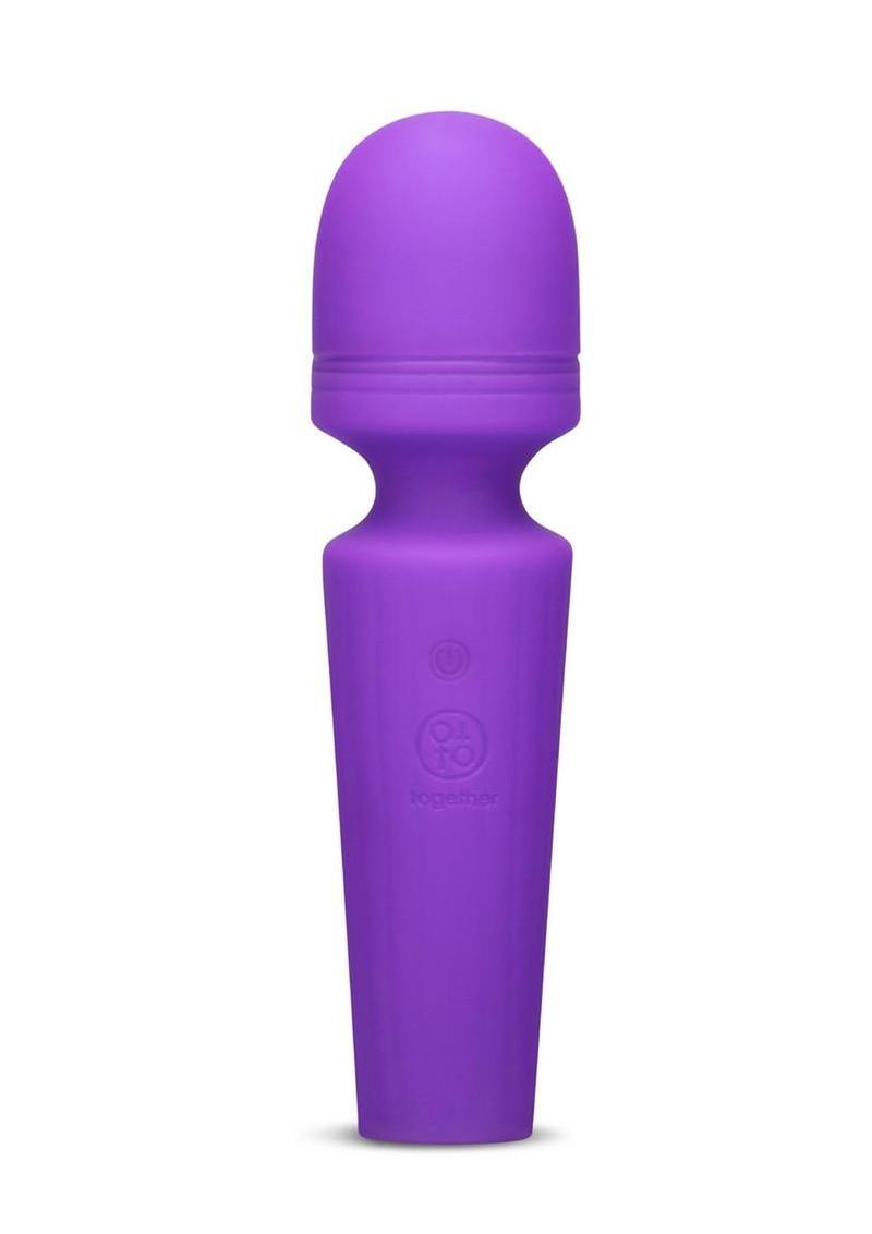 Together Glow On The Go Mini Wand Silicone Rechargeable Vibrator – Purple