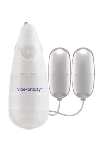 VibeFantasy Double Silver Bullet with Remote Control - Silver/Frost