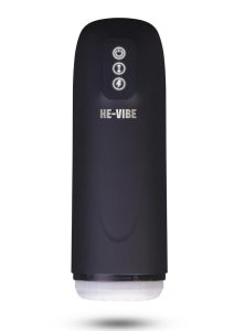He-Vibe Power Thrust Pro Rechargeable Masturbator - Black/Frost