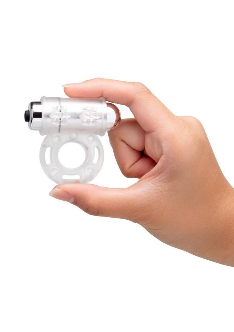 Performance C-Vibes Multi-Speed Vibrating Cock Ring - Clear/Silver - Image 4